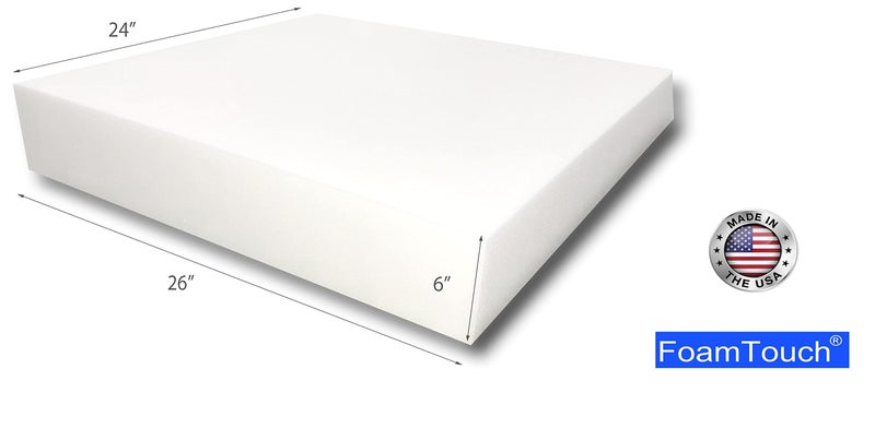 FoamTouch High Density 6'' Thickness x 24'' Width x 26'' Length Upholstery Foam Sheet - Image 2
